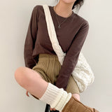 [BELLIDE MADE] MULTI-Half CROPED PLAIN LONG SLEEVE