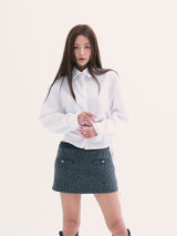 Leona shirring shirts WHITE