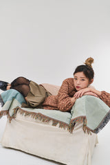 クーププリーツアンバランスドスカート / Coupe pleats unbalanced sk (2 colors)