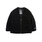 [UNISEX] Reversible Padded Cardigan Coat (Black) (6656652771446)