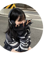 ストライプグランジクロップニット / stripe grunge crop knit