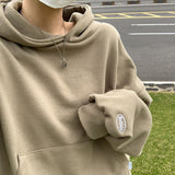 [BELLIDE MADE] Loose fit point embroidered hoodie
