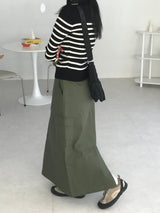 Lush back slit long skirt