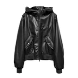 【PREMIUM/MADE】ナットレザーラベルクロップフードジャンパー