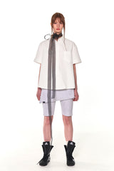 BIKER LAP SKIRT SHORTS (MELANGE WHITE)