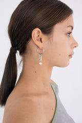 ミックスモチーフフープリングアンバランスピアス/Mix motifs hoop ring unbalanced earring