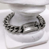 [BLESSEDBULLET]STEEL LINE CRUVE CHAIN BRACELET_ANTIQUE SILVER/ANTIQUE GOLD (6563026436214)