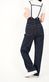 ハイウエストディープブルーワイドフィットサスペンダーデニムパンツ/RED VELVER WENDY WORN HIGH WAIST DEEP BLUE WIDE FIT SUSPENDER DENIM PANTS [16636]
