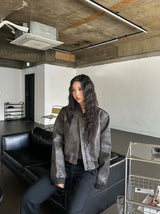 Hazelnut leather jacket