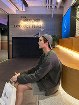 レイトンピグメントオーバーサイズフィットウォッシングスリット長袖Tシャツ / Layton Pigment Oversized Fit Washing Slit Long Sleeve Tee (5 colors)