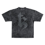 BETREZ OVERSIZED ACID WASH TEE - BLACK LOGO