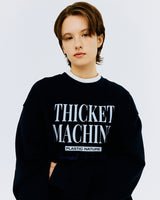 チケットマシンタイポスウェットシャツ/THICKET MACHINE TYPO SWEATSHIRT-NAVY