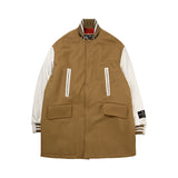 [UNISEX] Reversible Faux Fur Varsity Collar Coat (Red) (6656658407542)