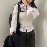 [Layered/Lovely🎀] Two Ribbon Tweed Sleeveless Tweed, Bustier - 3 colors