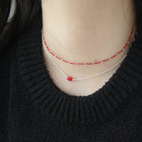 コーラルシルバーボールチェーンネックレス / Coral Silverball Chain Necklace