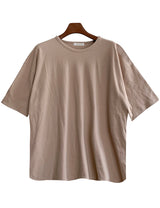 Round Neck Drop Shoulder Loose T-Shirt (6693244174454)