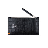 クロコダイルエンボポケットウォレット/CROCODILE EMBO POCKET WALLET-BLACK