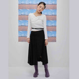 Claire shirring long skirt (6684264464502)