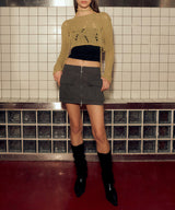 ネッティングクロップドセーター / NETTING CROPPED SWEATER (LIGHT KHAKI)