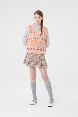 チェリーパターンニットベスト/ CHERRY PATTERN KNIT VEST [PINK]