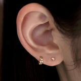 14K gold cutting one-touch earring (6680492933238)
