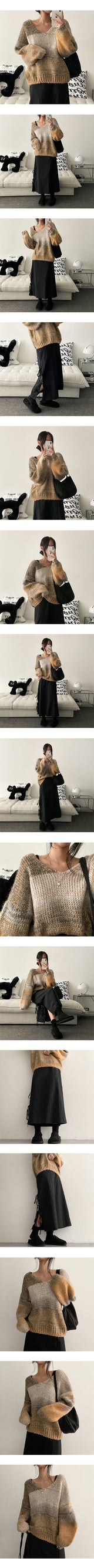 mitoside strap ribbon long skirt