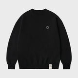[UNISEX]Black odd flower embroidery sweatshirt