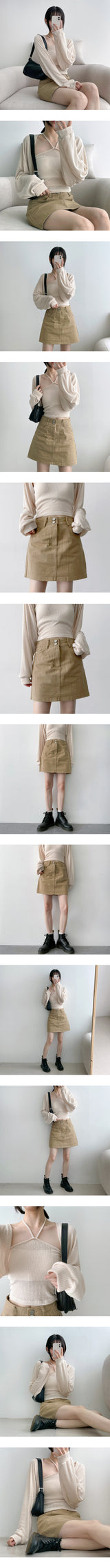ツースナップコットンミニスカート / Two Snap Cotton Mini Skirt