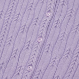 SMALL CHERRY CABLE CROP KNIT CARDIGAN [LAVENDER]