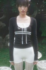 レースリボントップ (BLACK)