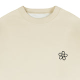 [UNISEX]Line flower dot embroidery sweatshirt