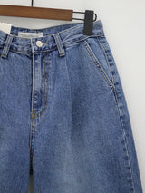 no.535 ピンタックミディアムデニムパンツ/no.535 Pintuck Medium Blue Denim Pants