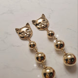 メルビーザキャットシリーズ - モダンボールピアス / Melbie The Cat Series - Modern Gold Ball Piercing