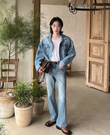 Lavender denim pants (2 color) (6694657327222)