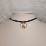 ベイビーエンジェルハートチョーカーネックレス / Baby Angel Heart Choker Necklace - Gold ver. (Kep1er Xiaoting, Dreamcatcher Dami Necklace)