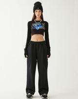 ドリームイズノーウェアクロップTシャツ/DREAM IS NOWHERE LS CROP T-SHIRT BLACK