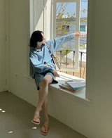 クロップデニムシャツ / crop denim shirt