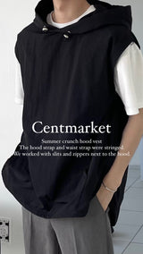 Hood long vest