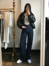 ワイドフィットデニムパンツ / WIDE FIT DARK BLUE DENIM PANTS [17789]
