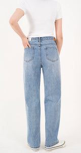 レザーベルトポイントストレートフィットデニムパンツ/BILLLIE SUHYEON LEATHER BELT POINT STAIGHT FIT LIGHT BLUE DENIM [16629]