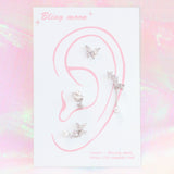 ホワイトシルバーパールピアス / [Styling] White Silver Pearl Piercing Set