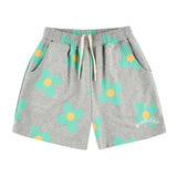 Green flower pattern Shorts [Melange grey] (6535251820662)
