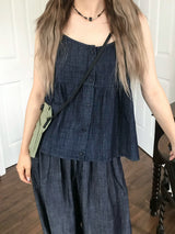 Cherish denim set up sleeveless