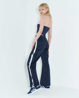 ローエッジボタンチューブトップ / Raw Edge Button Tube Top _ Navy