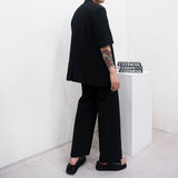 SI ハイウエストフレアベルトスラックス / SI High Waist Flare Belt Slacks (2 colors)