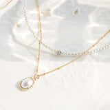 レイルパールレイヤードネックレス / Rail pearl layered necklace / choker