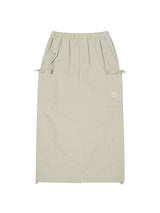DOODLE CHERRY 2WAY WOVEN SKIRT [LIGHT KHAKI]