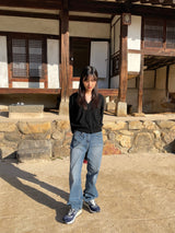 Basic side line point denim