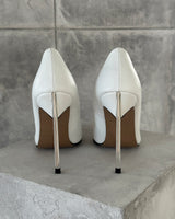 Silver-grooved Stelleto high heels