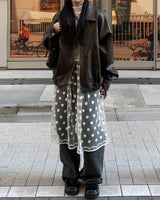 (Unisex) Back line dark denim pants